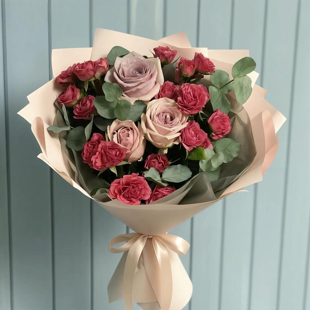 Букет цветов из: Гвоздики и Розы в Карагайлинском