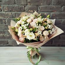 Букет цветов из:  Альстромерии, Розы и Хризантемы в Карагайлинском