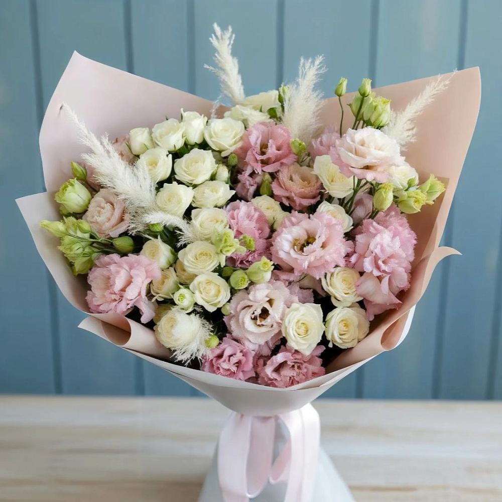 Букет цветов из: Альстромерии и Розы в Карагайлинском