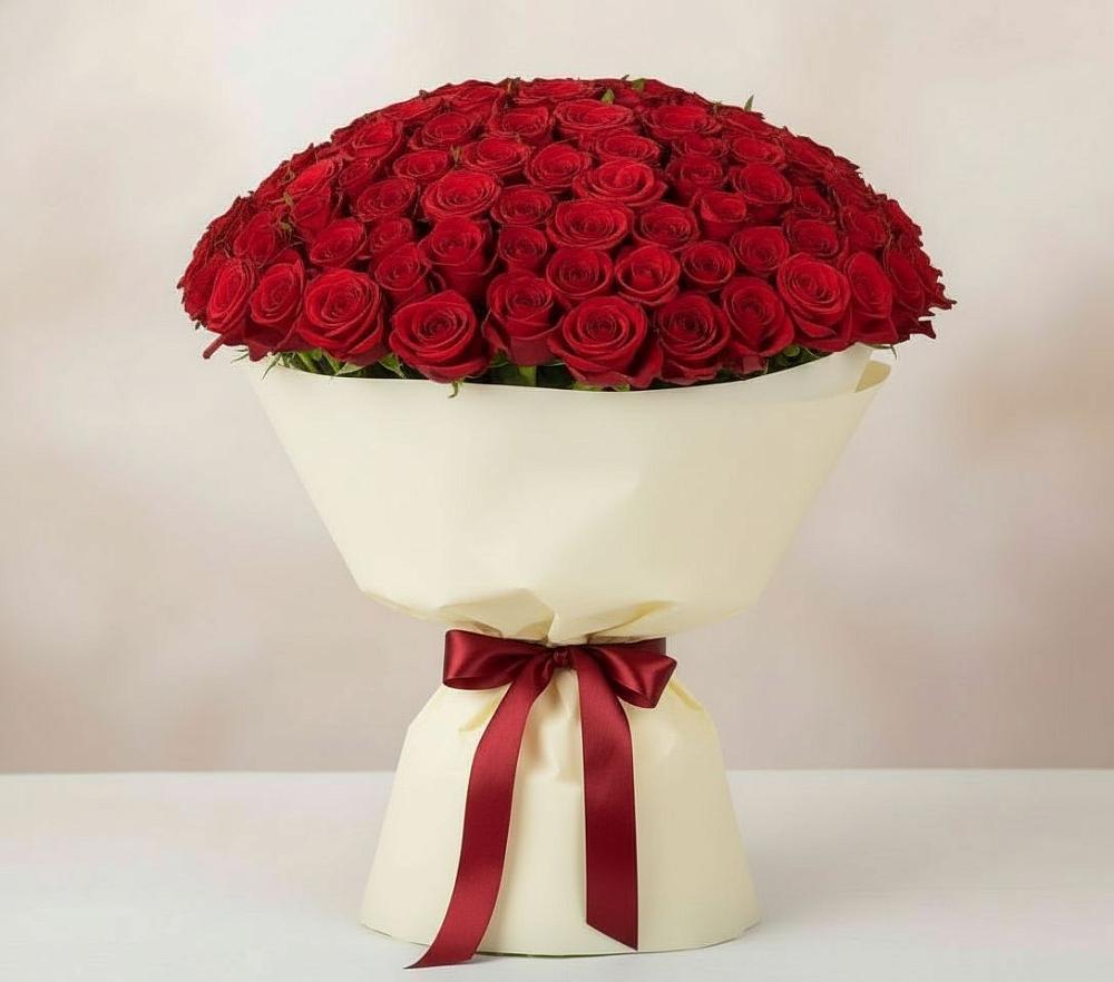 Букет 101 Красная роза Милано в Карагайлинском