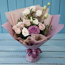 Букет цветов из:  Розы и Лизиантусы в Карагайлинском