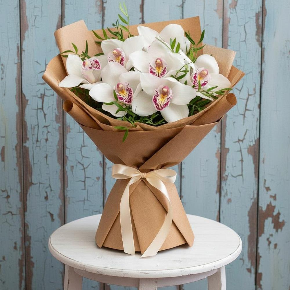 Букет цветов из: Орхидеи и Розы в Карагайлинском
