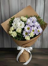 Букет цветов из:  Хризантемы и Розы в Карагайлинском