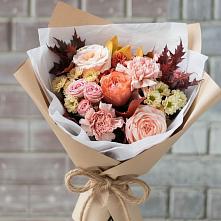 Букет цветов из:  Гвоздики, Хризантемы и Розы в Карагайлинском