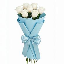 Букет 7 белых роз Проуд в Карагайлинском