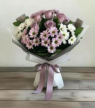 Букет цветов из:  Хризантемы и Розы в Карагайлинском