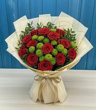 Букет цветов из:  Розы и Хризантемы в Карагайлинском