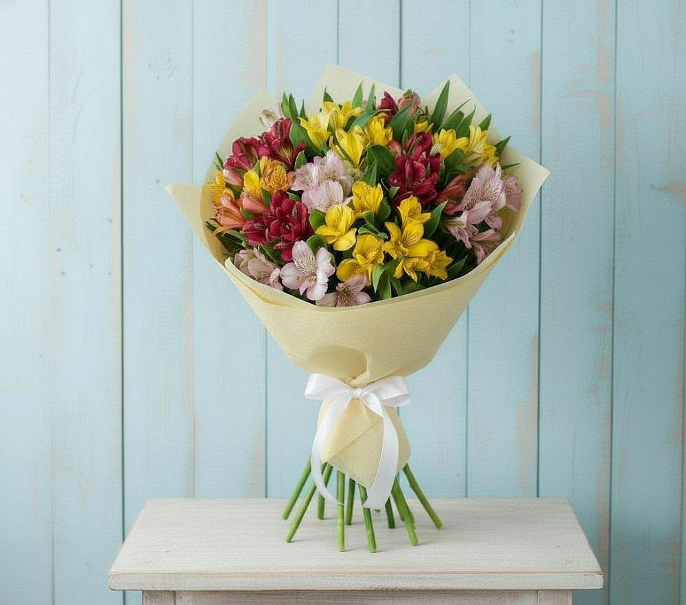 Букет цветов из: Альстромерии в Карагайлинском