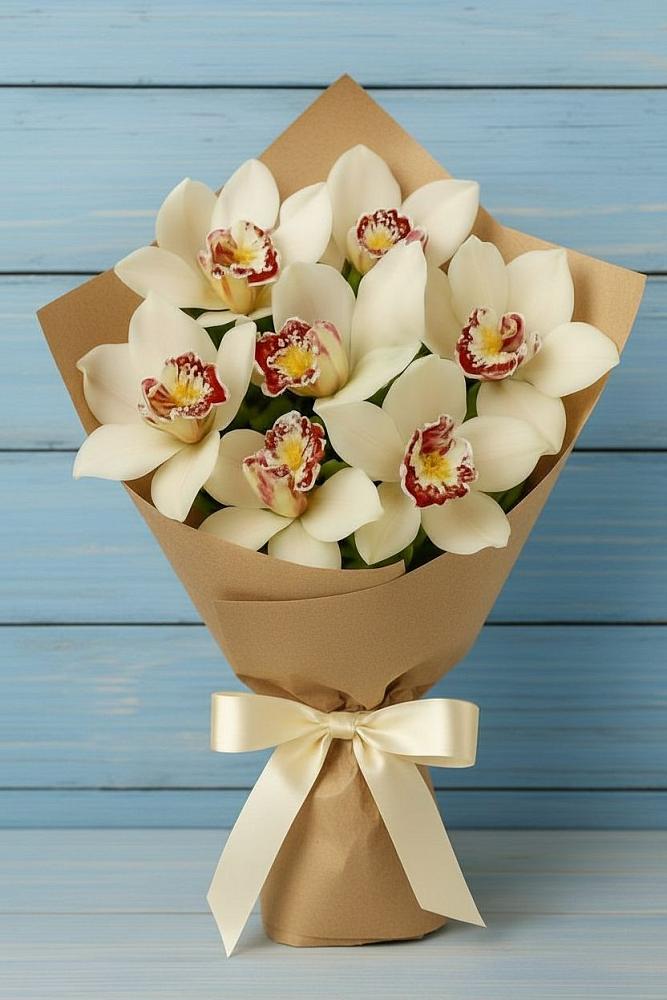 Букет цветов из: Орхидеи и Розы в Карагайлинском